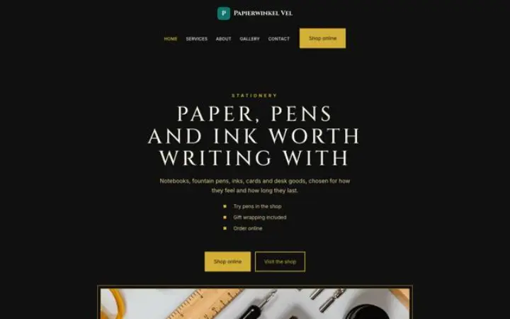 Web para papelería