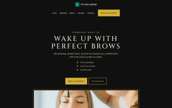 Web para estudio de maquillaje permanente