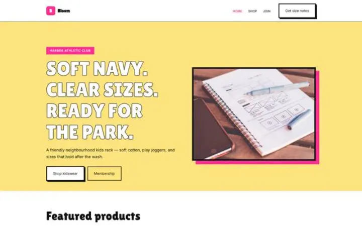 Web para ropa infantil