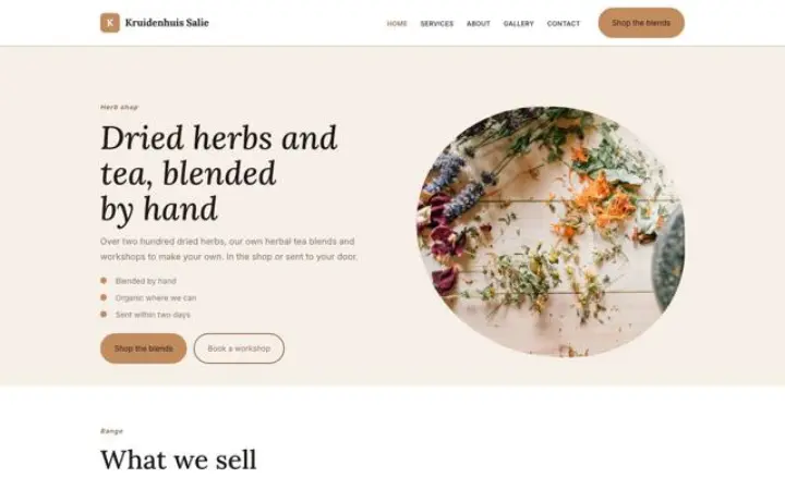 Web para herboristería