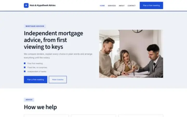 Web para asesoría hipotecaria