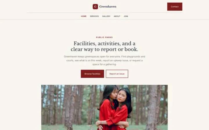 Web para parque