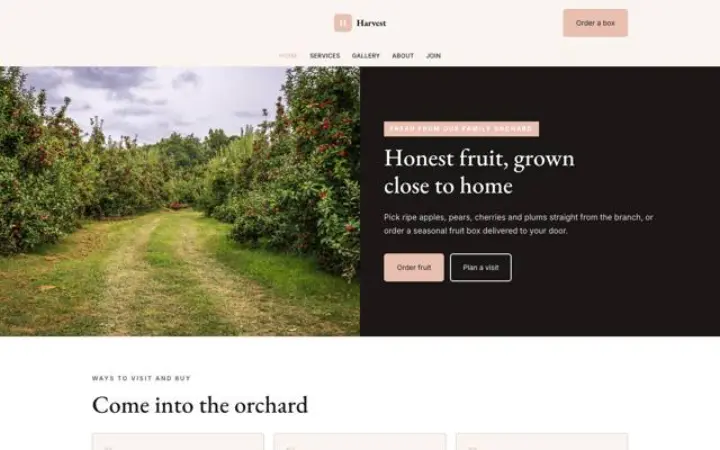 Web para huerto frutal