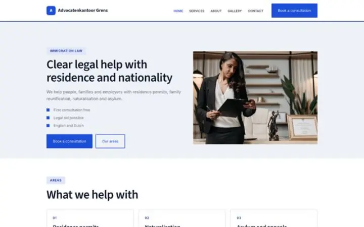 Web para abogados de extranjería