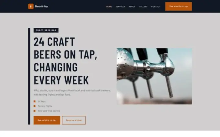 Web para bar de cerveza artesana