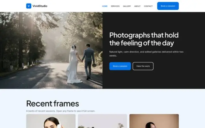 Web para fotografía