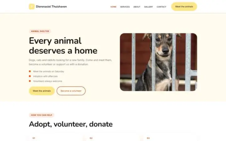 Web para protectora de animales