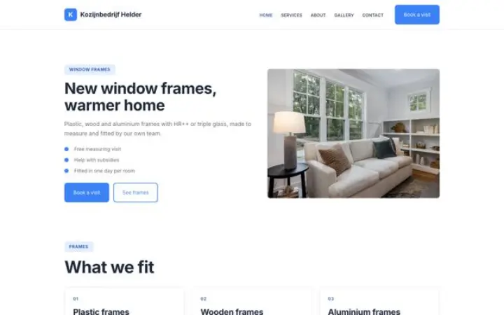Web para instalación de ventanas