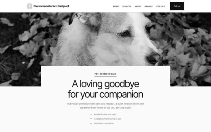 Web para crematorio de mascotas