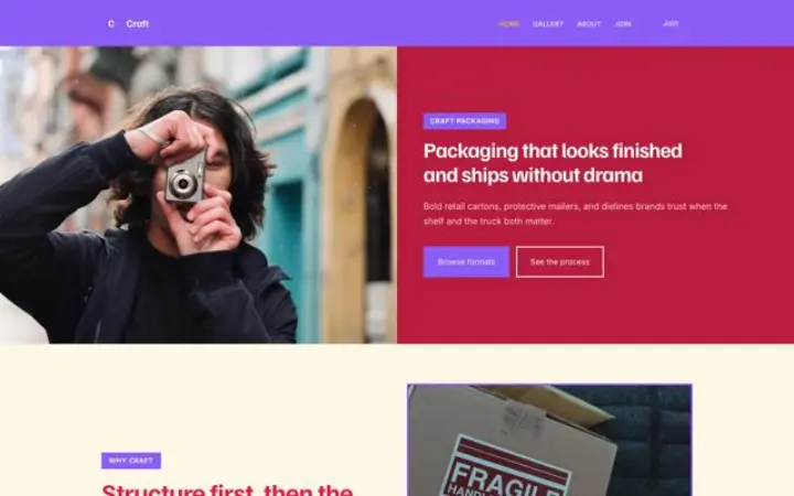 Web para packaging