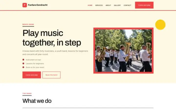 Web para banda de música