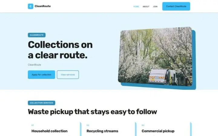 Web para recogida de residuos