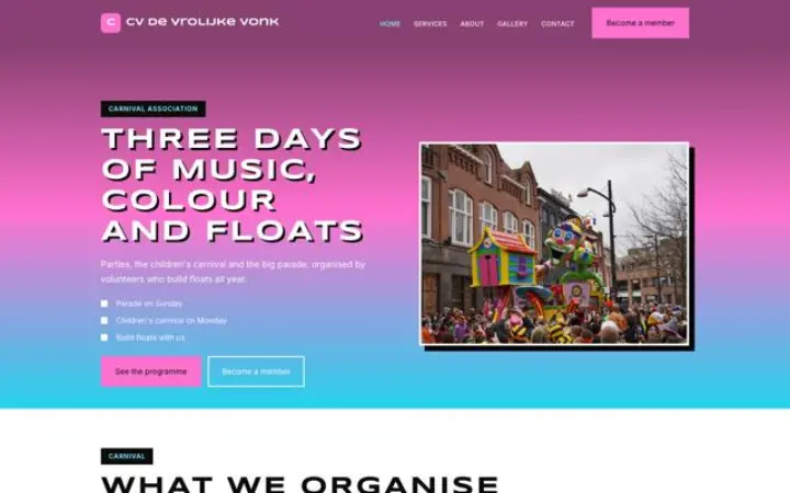 Web para asociación de carnaval