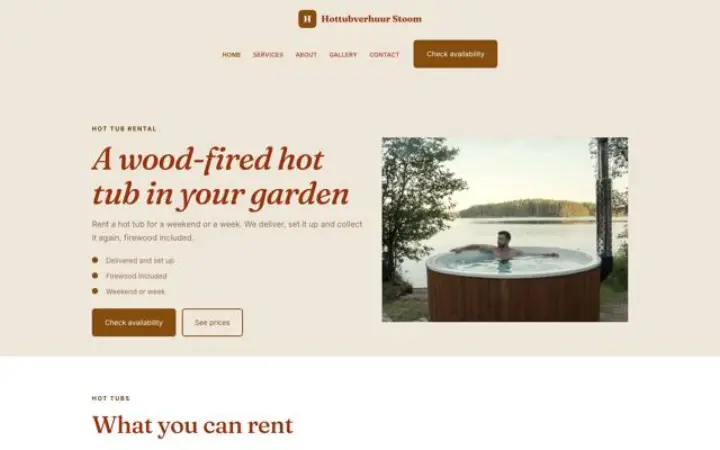 Web para alquiler de jacuzzis