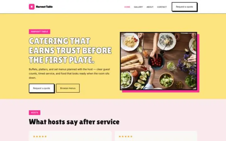 Web para catering